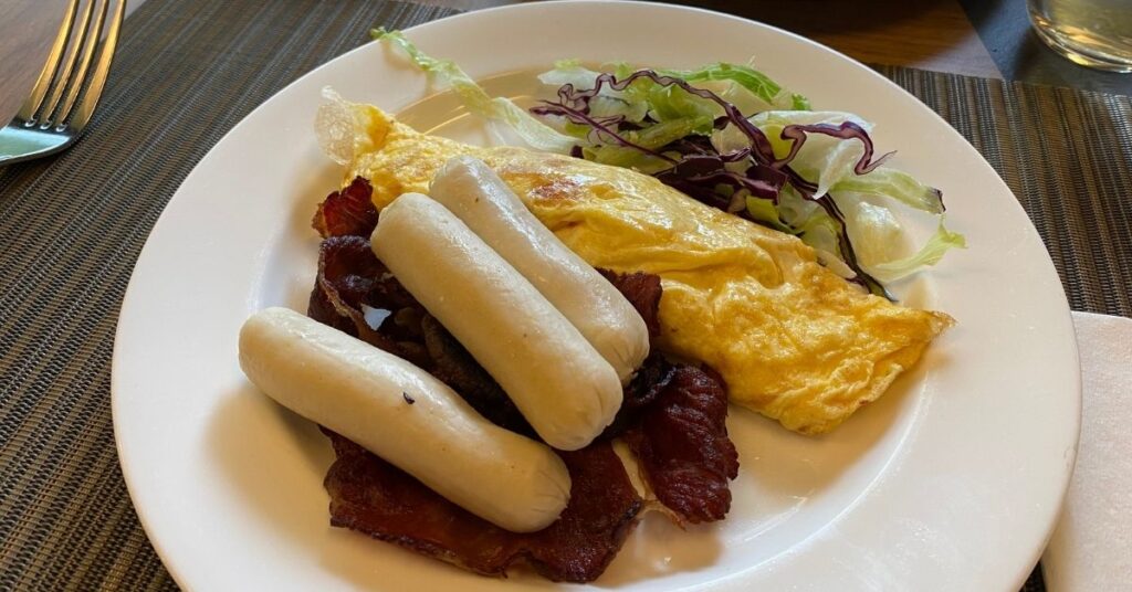 Club Med Cherating Review 2024 Club Med Cherating Late Breakfast Sausages and Scrambled Eggs