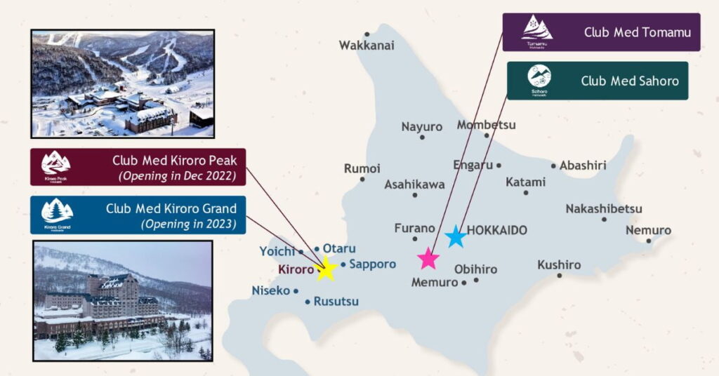 Club Med Kiroro - Mountain Paradise in Hokkaido, Japan Locations of Club Med Kiroro, Tomamu and Sahoro
