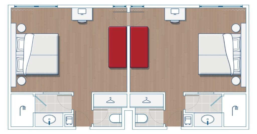 Club Med Cherating Rooms - Interconnecting Superior Rooms Layout