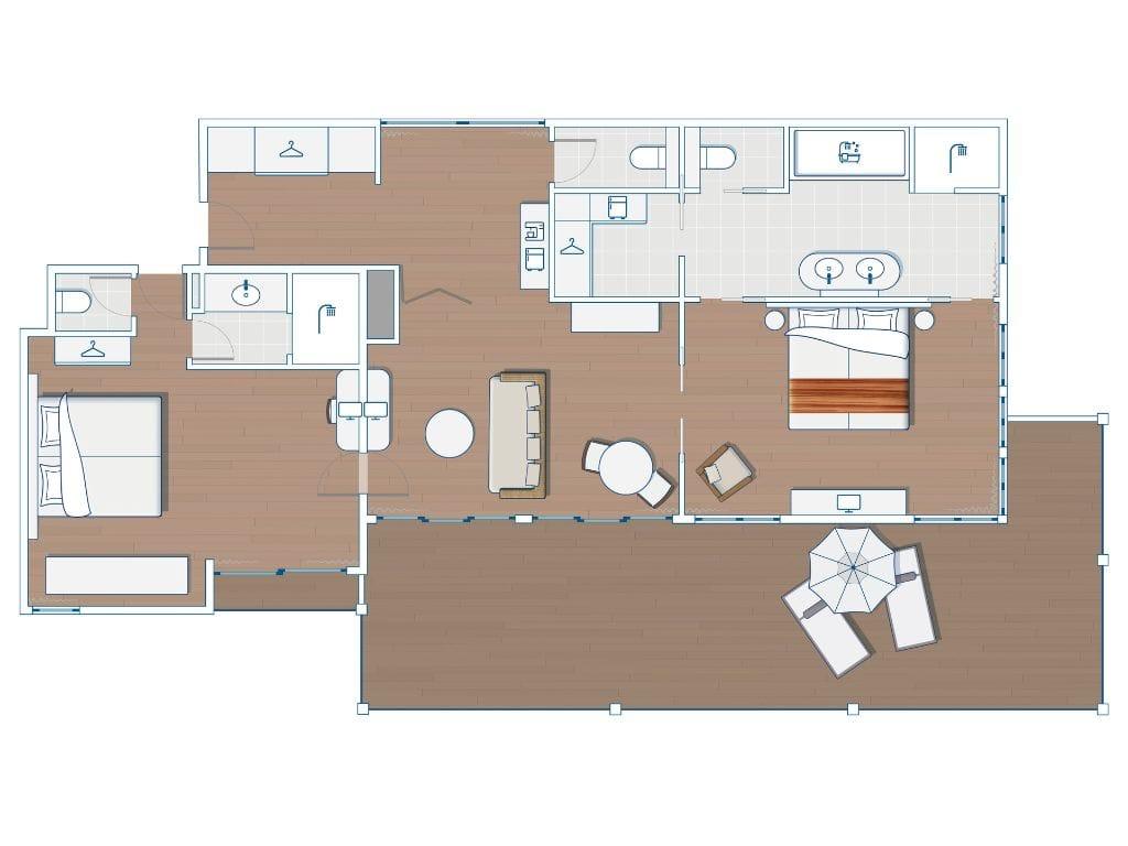 Club Med 珍拉汀客房和套房 Club Med Cherating Rooms - Suite Sea Side Terrance Interconnecting Superior Sea Side
