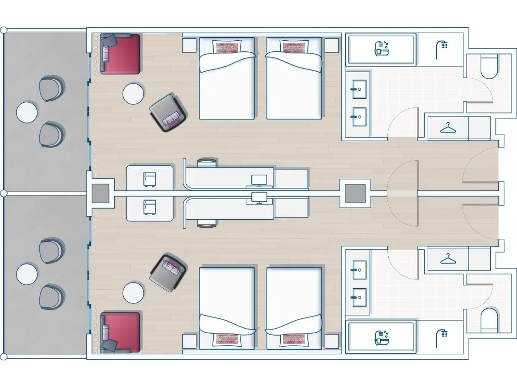 Club Med Lijiang Interconnecting Superior Room Plan