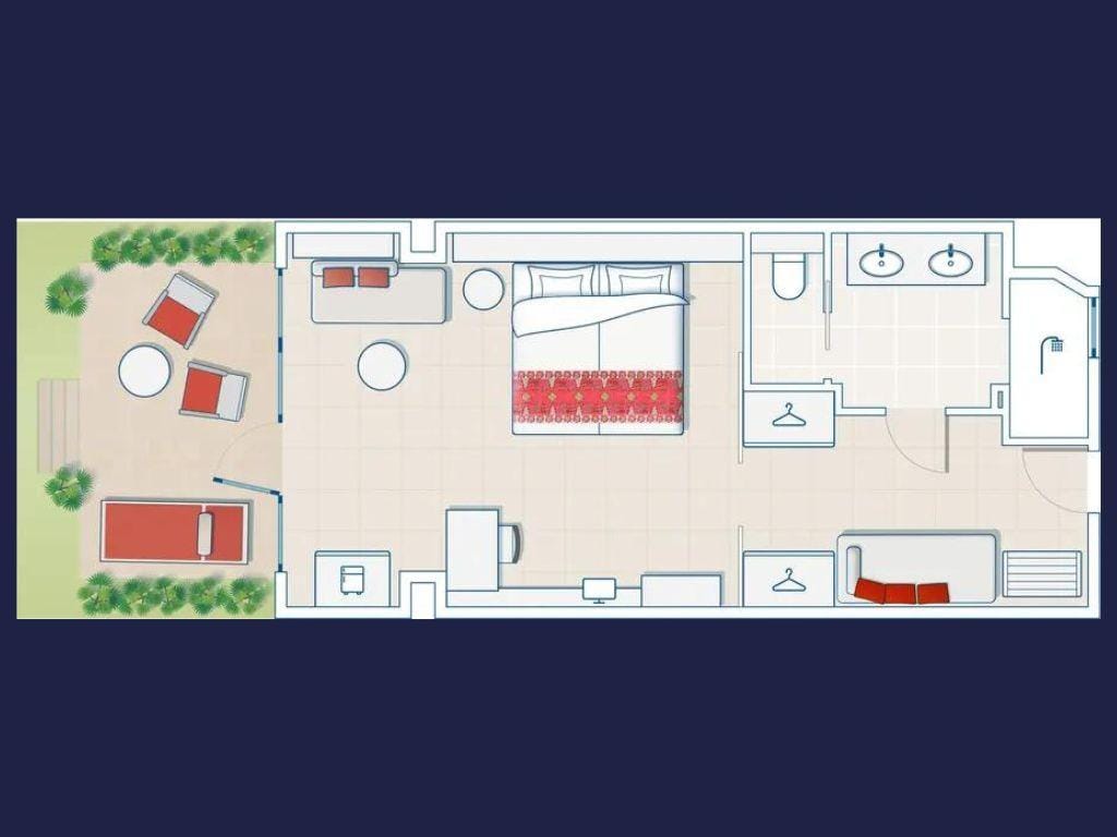 Club Med Bali Review - Deluxe Room Floor Plan