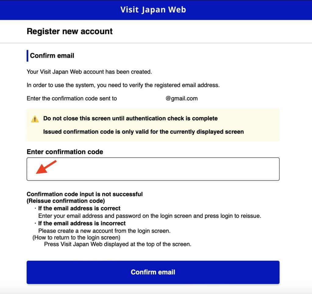 Visit Japan Web Confirmation Code