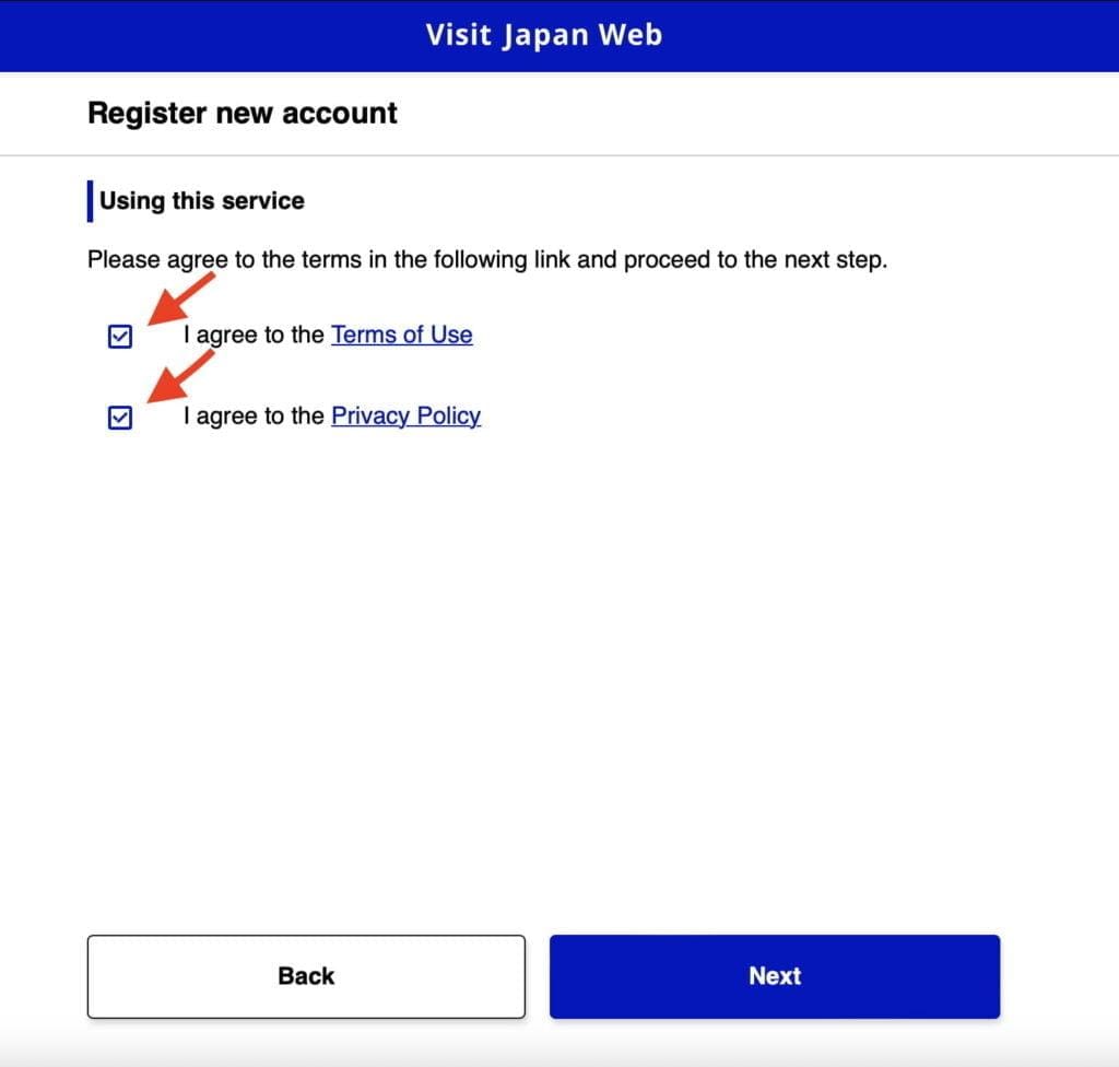 Visit Japan Web Consent