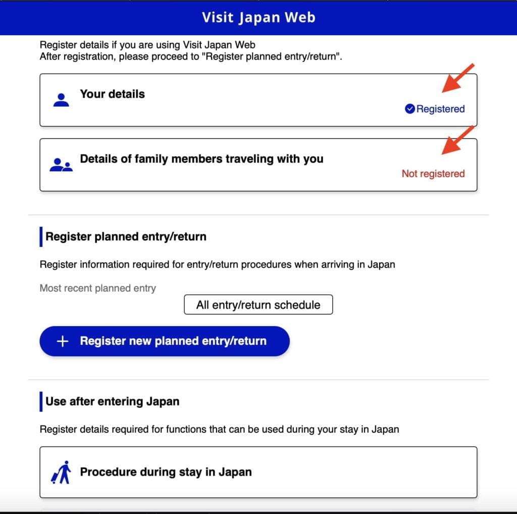 Visit Japan Web Registered User