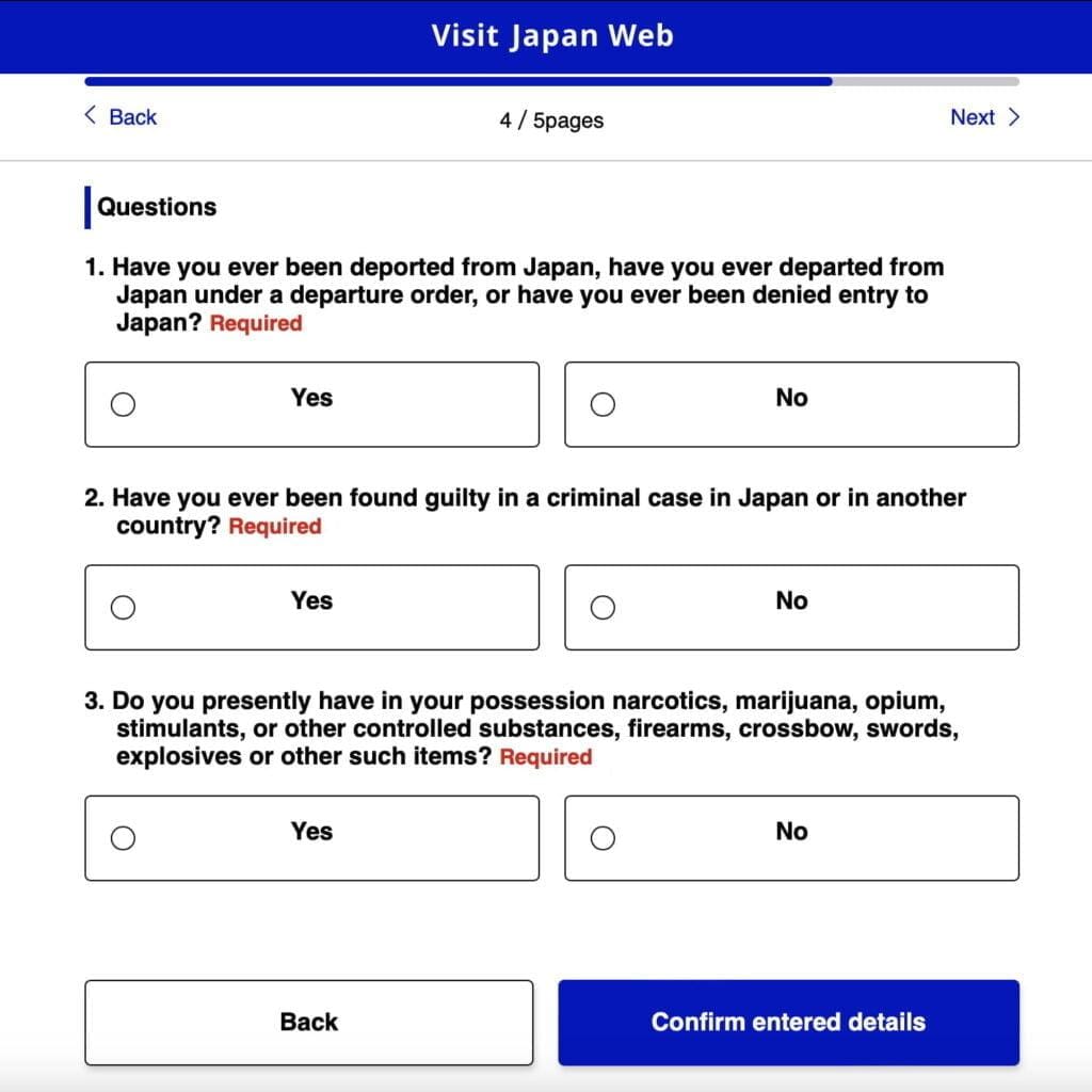 Visit Japan Web Stay Questions