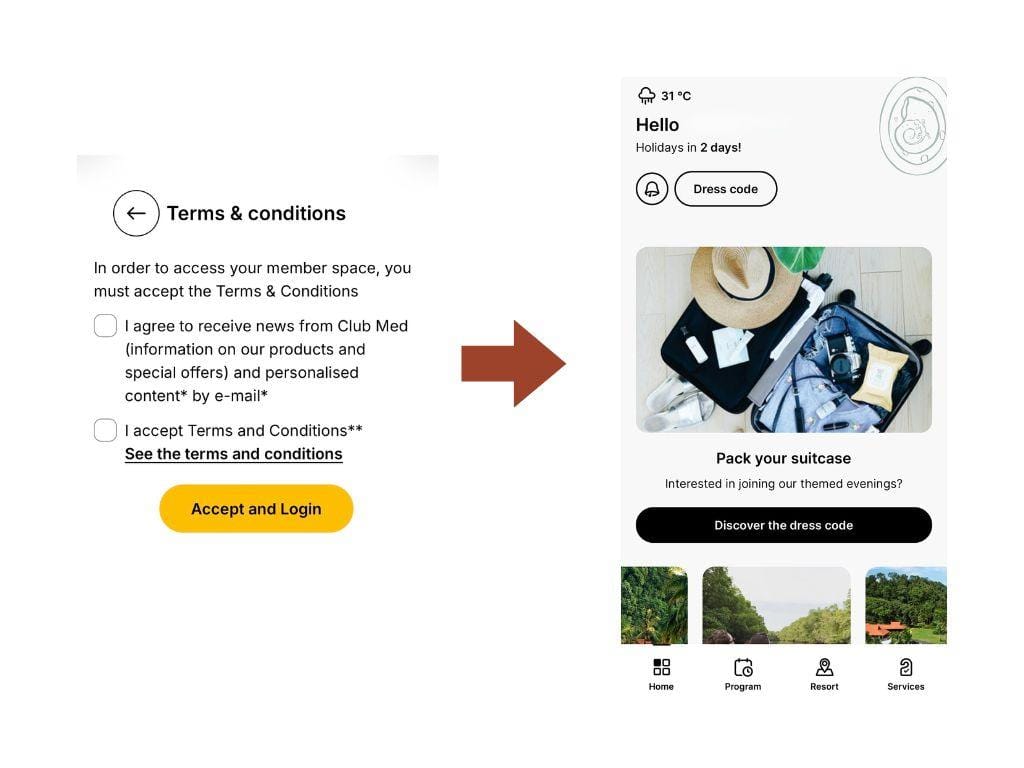 My Club Med App - Accept Terms and Conditions